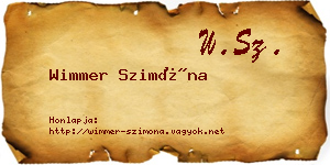 Wimmer Szimóna névjegykártya